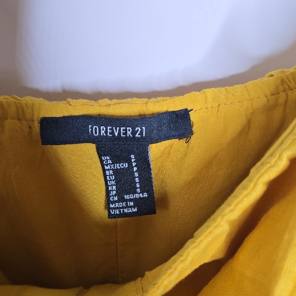 Forever 21 Yellow Ruffle Button-Front Mini Dress - Picture 2 of 8
